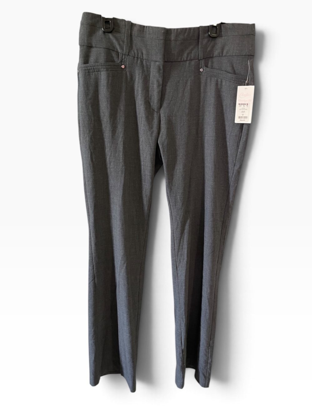 CANDIE'S NEW Marilyn Fit Bootcut Midrise "MADE TO SPARKLE" Business Sz 13 Grey